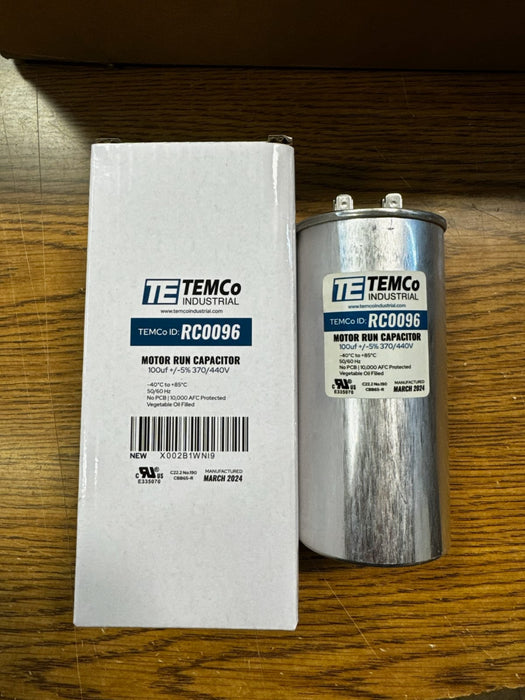 AC Electric Motor Run Capacitor 100 uf (mfd) 440 VAC